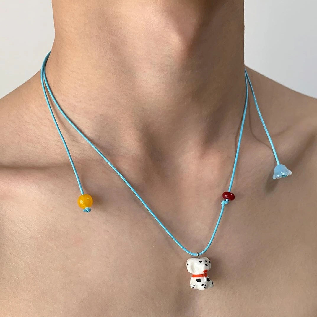 Accessories Adjustable Blue Puppy Charm Necklace