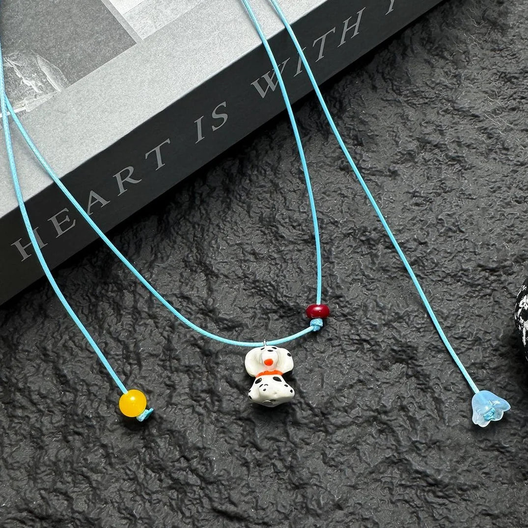 Accessories Adjustable Blue Puppy Charm Necklace