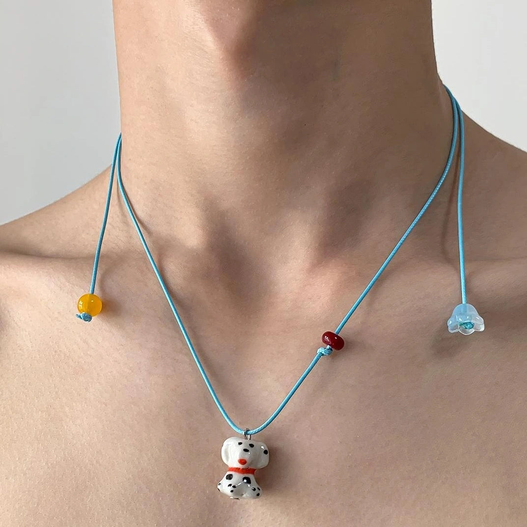 Accessories Adjustable Blue Puppy Charm Necklace