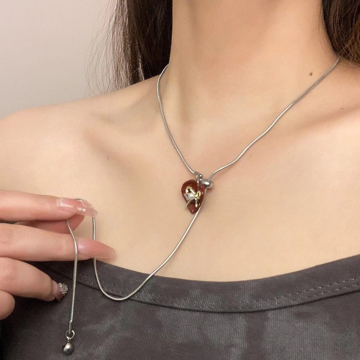 Accessories Adjustable Bow Tie Choker Necklace