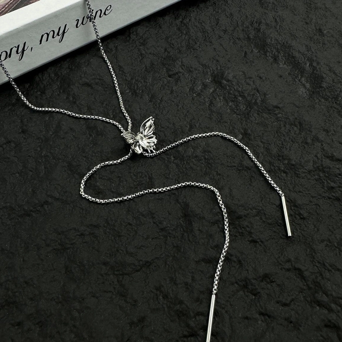 Accessories Adjustable Butterfly Tassel Long Necklace