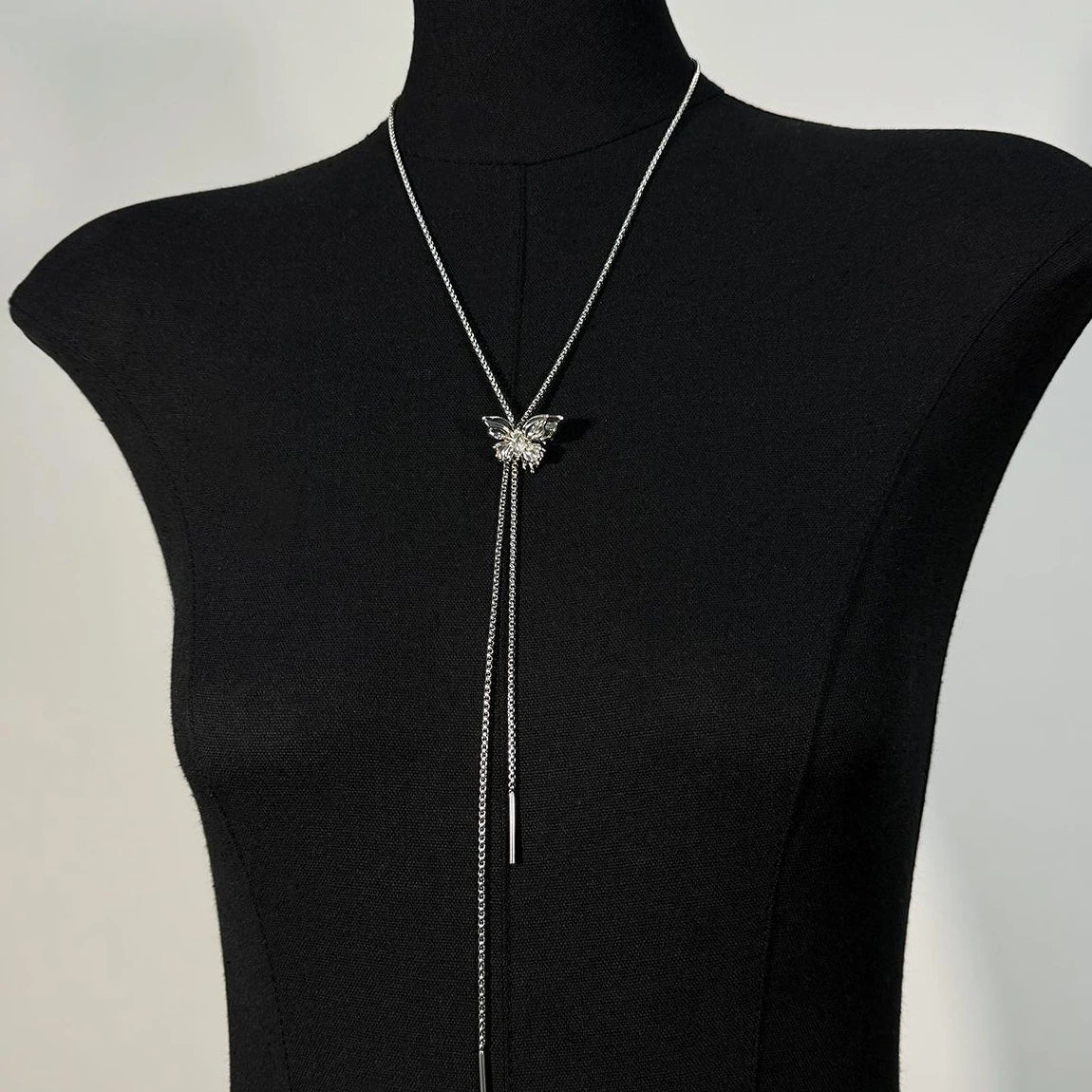 Accessories Adjustable Butterfly Tassel Long Necklace