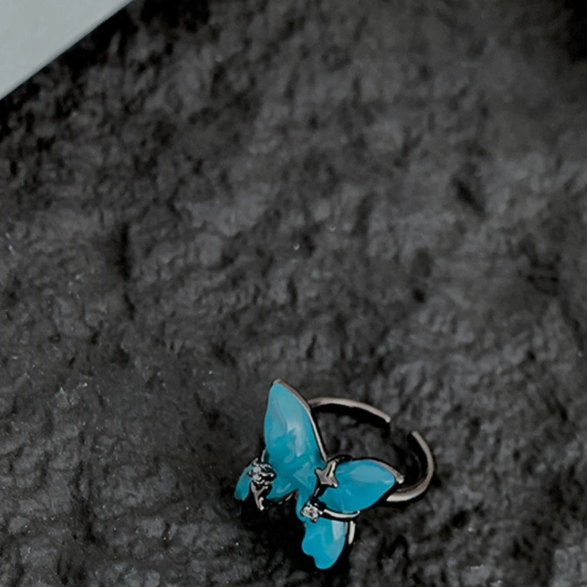 Accessories Adjustable Glacier Blue Butterfly Star Ring