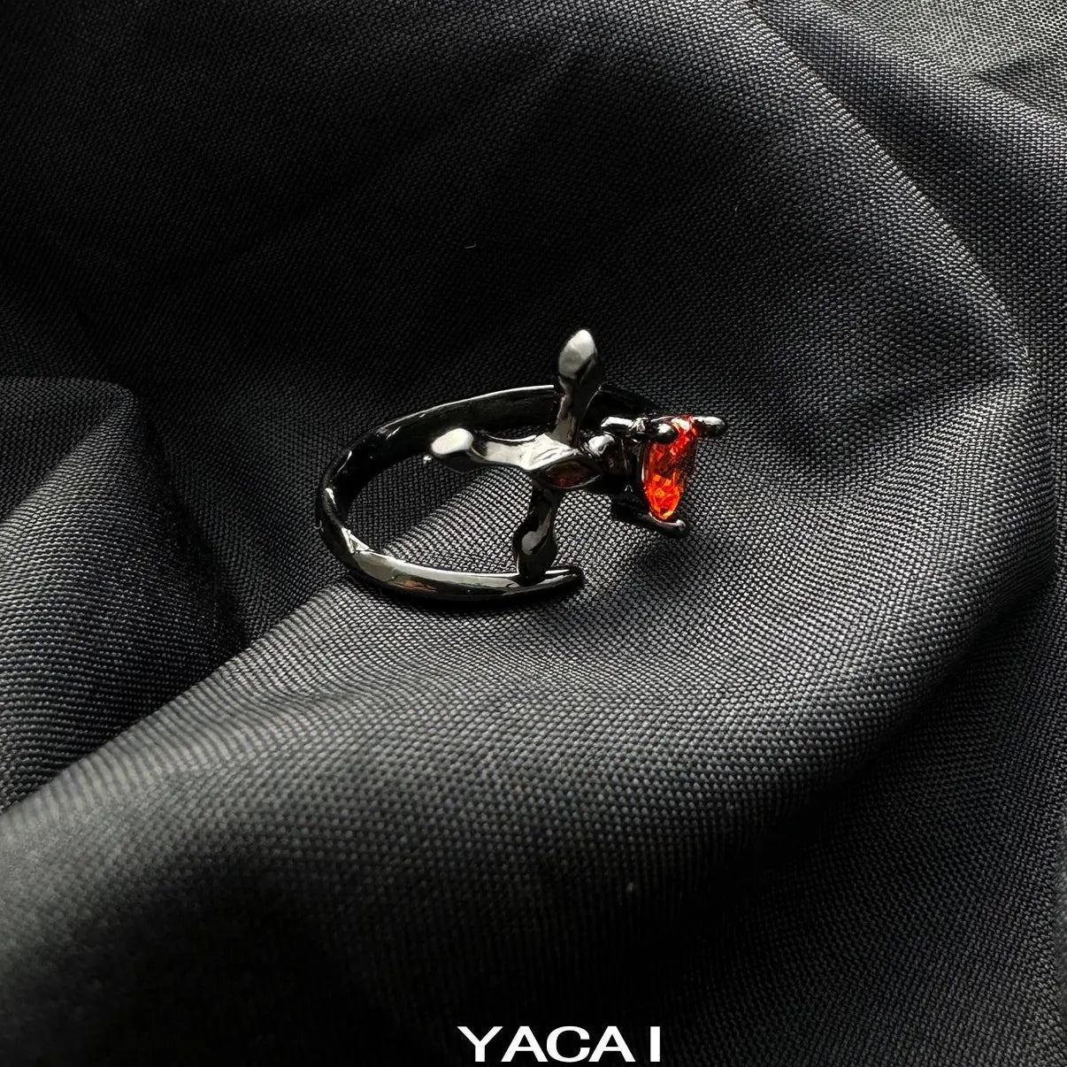 Accessories Adjustable Gothic Red Zircon Punk Ring