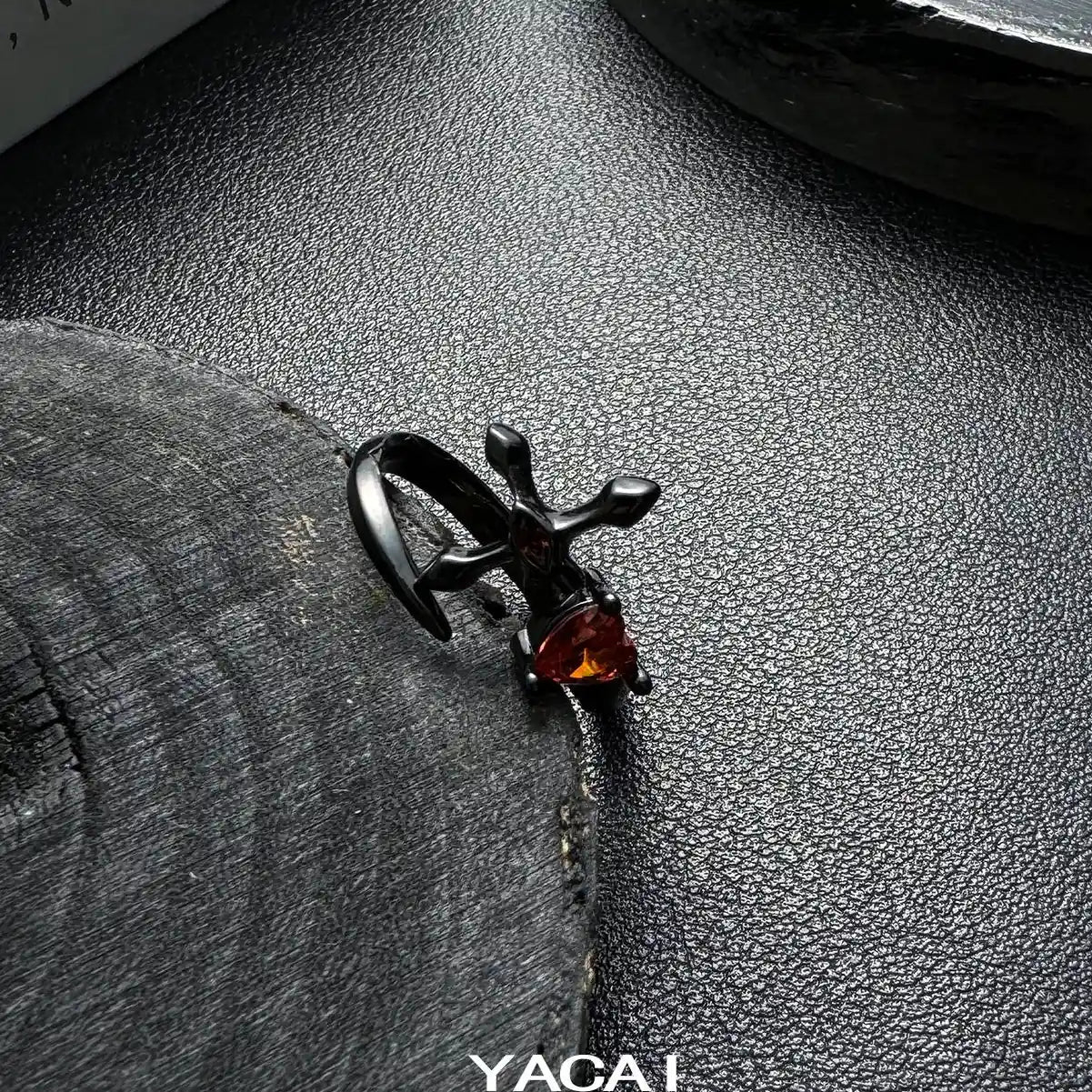 Accessories Adjustable Gothic Red Zircon Punk Ring
