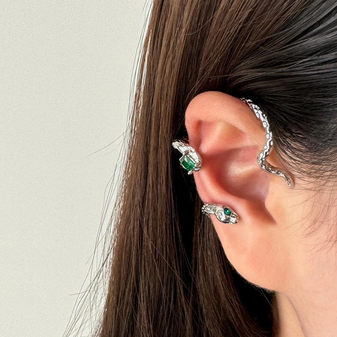 Accessories Adjustable Green Snake Cartilage Ear Cuff