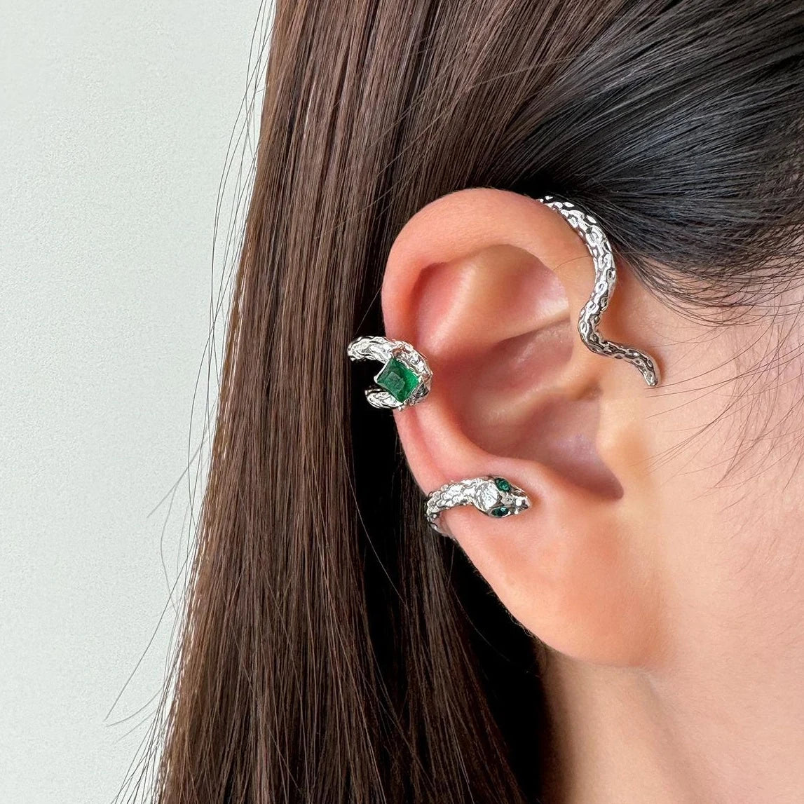 Accessories Adjustable Green Snake Cartilage Ear Cuff