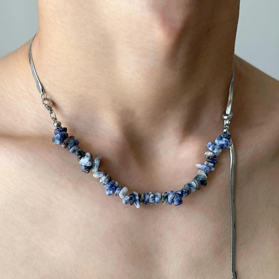 Accessories Adjustable Natural Stone Choker Necklace