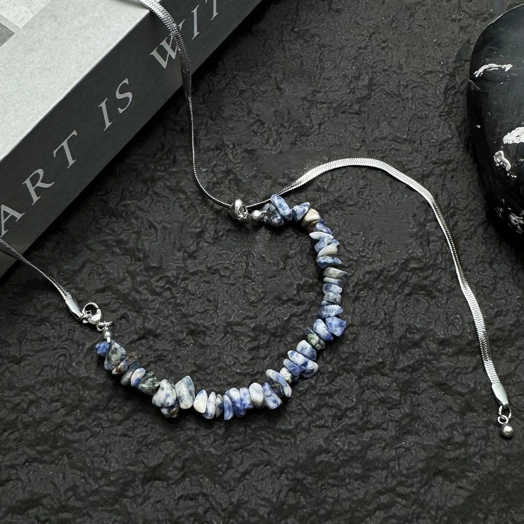Accessories Adjustable Natural Stone Choker Necklace