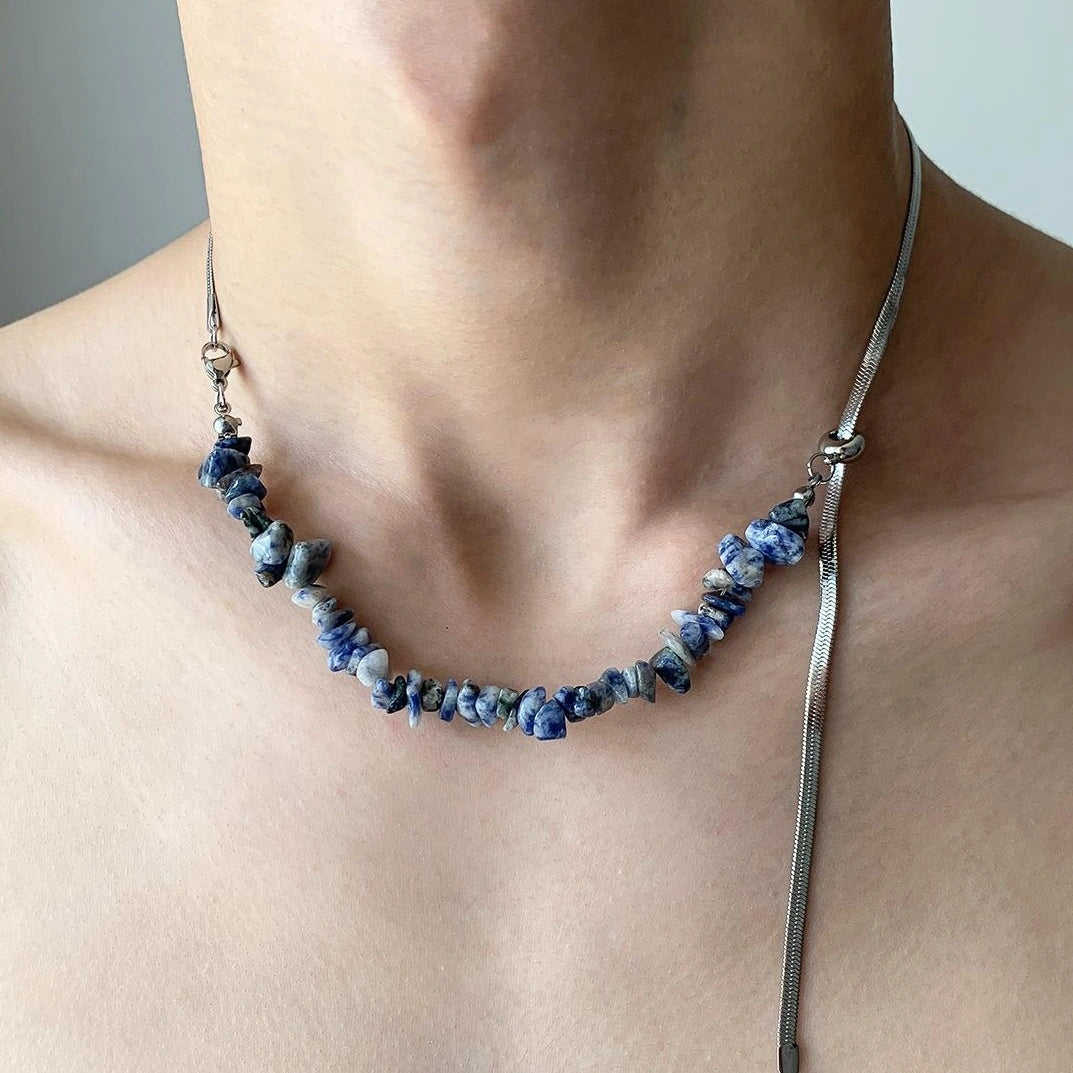 Accessories Adjustable Natural Stone Choker Necklace