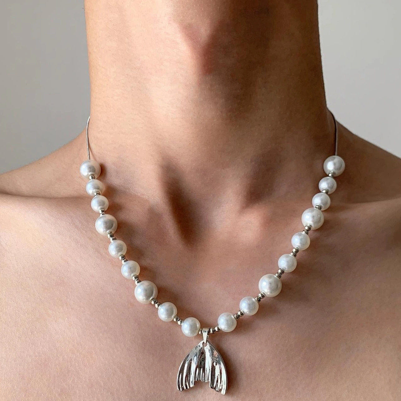 Accessories Adjustable Pearl Pendant Drop Necklace