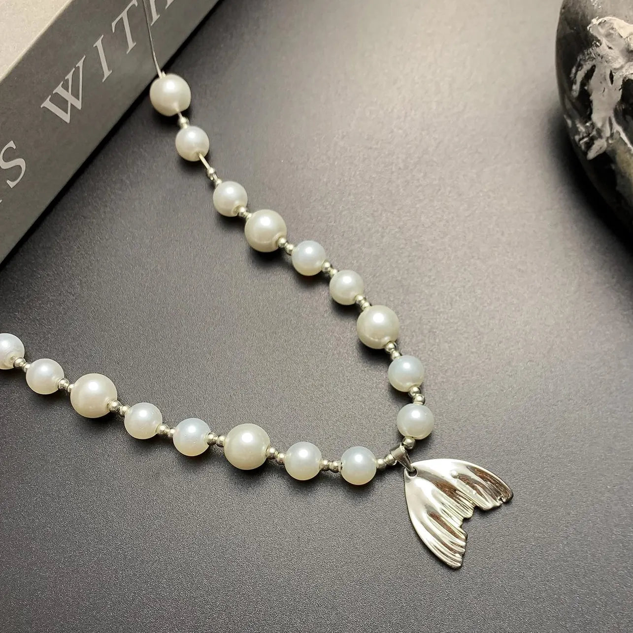 Accessories Adjustable Pearl Pendant Drop Necklace