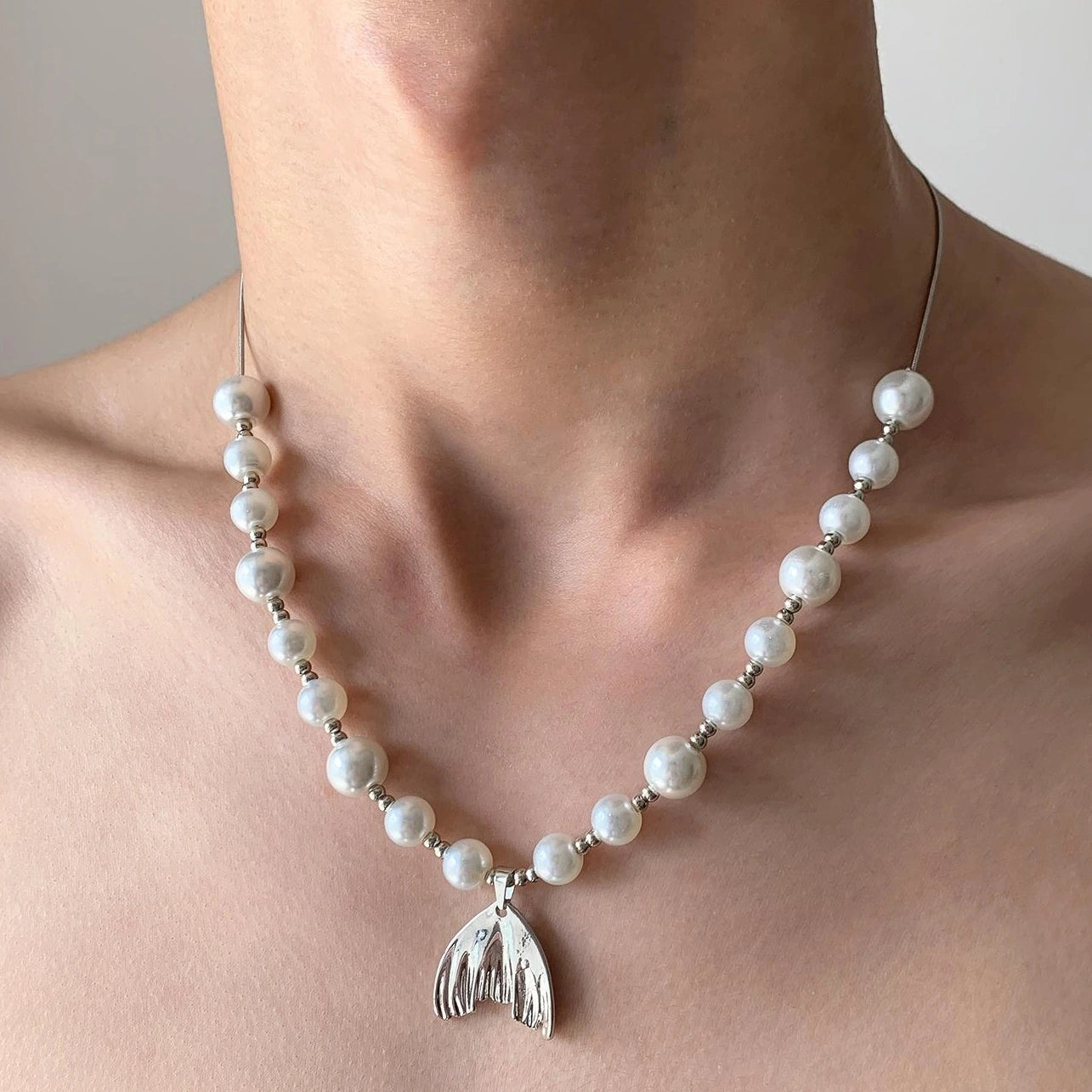 Accessories Adjustable Pearl Pendant Drop Necklace