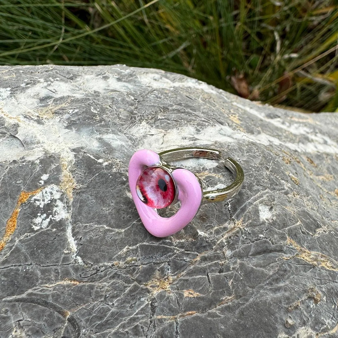 Accessories Adjustable Pink Evil Eye Ring