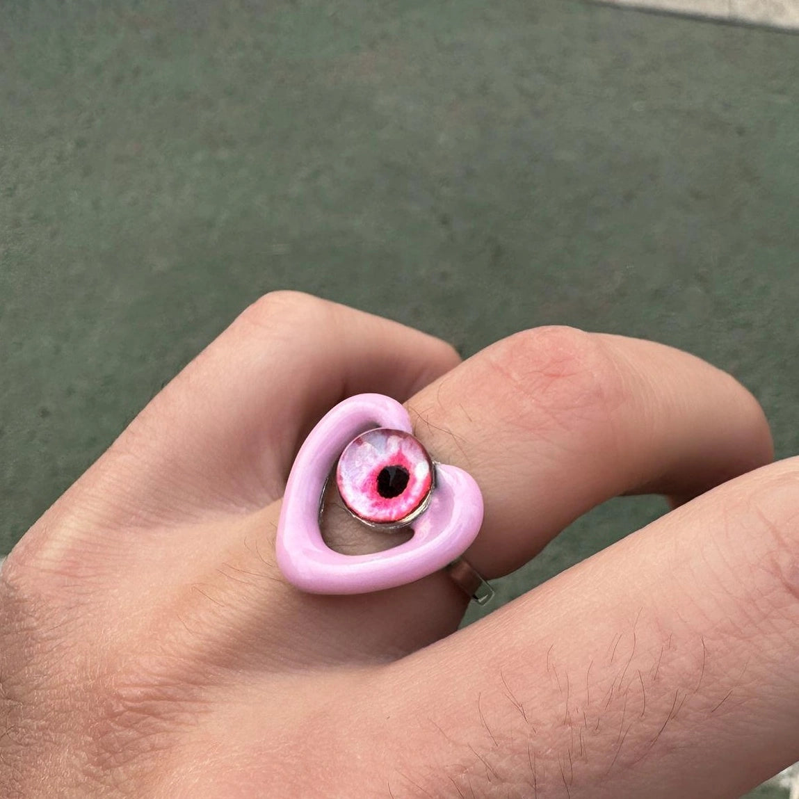 Accessories Adjustable Pink Evil Eye Ring