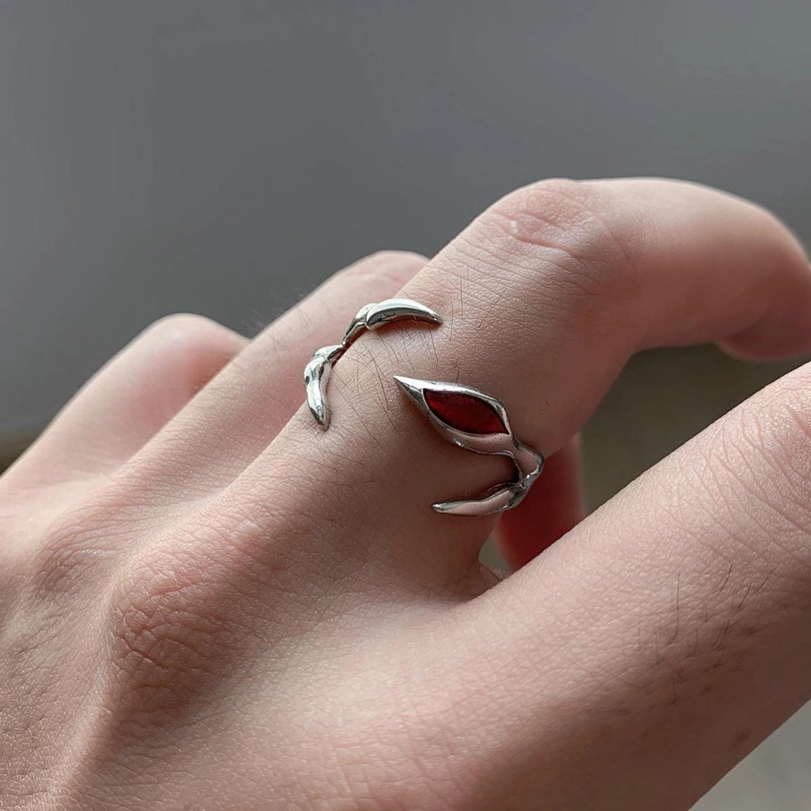 Accessories Adjustable Red Drip Statement Ring