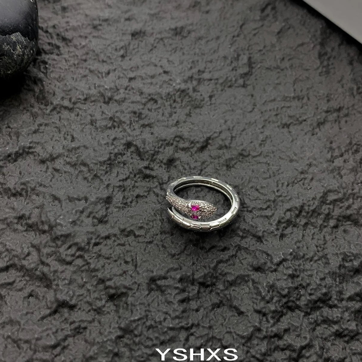 Accessories Adjustable Silver Diamond Serpent Ring