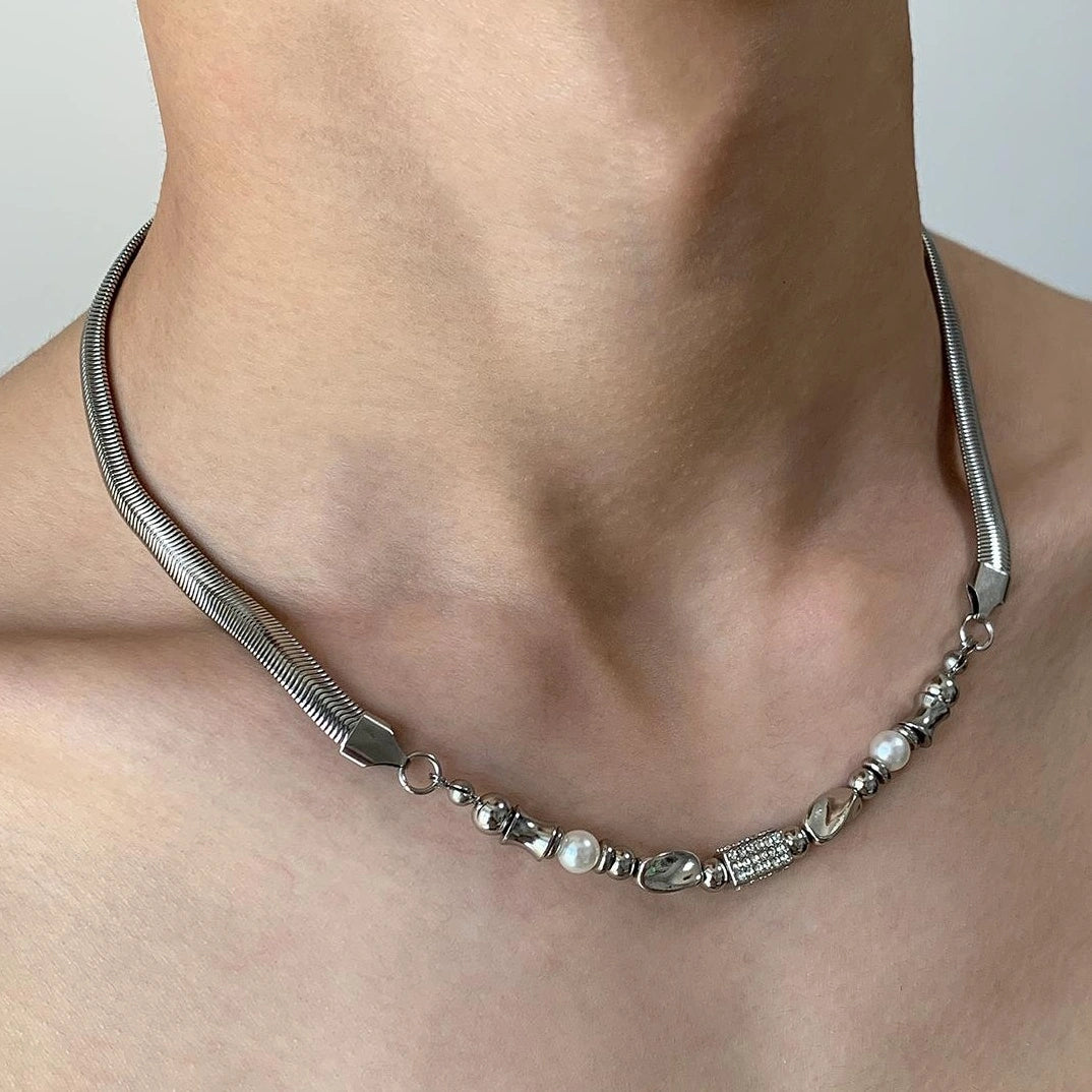 Accessories Adjustable Snake Chain Necklace Unisex Matte Black Finish