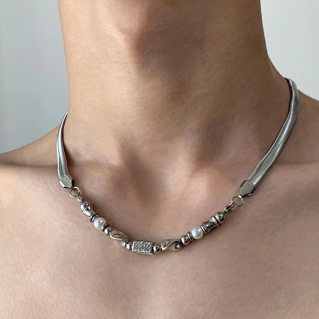 Accessories Adjustable Snake Chain Necklace Unisex Matte Black Finish