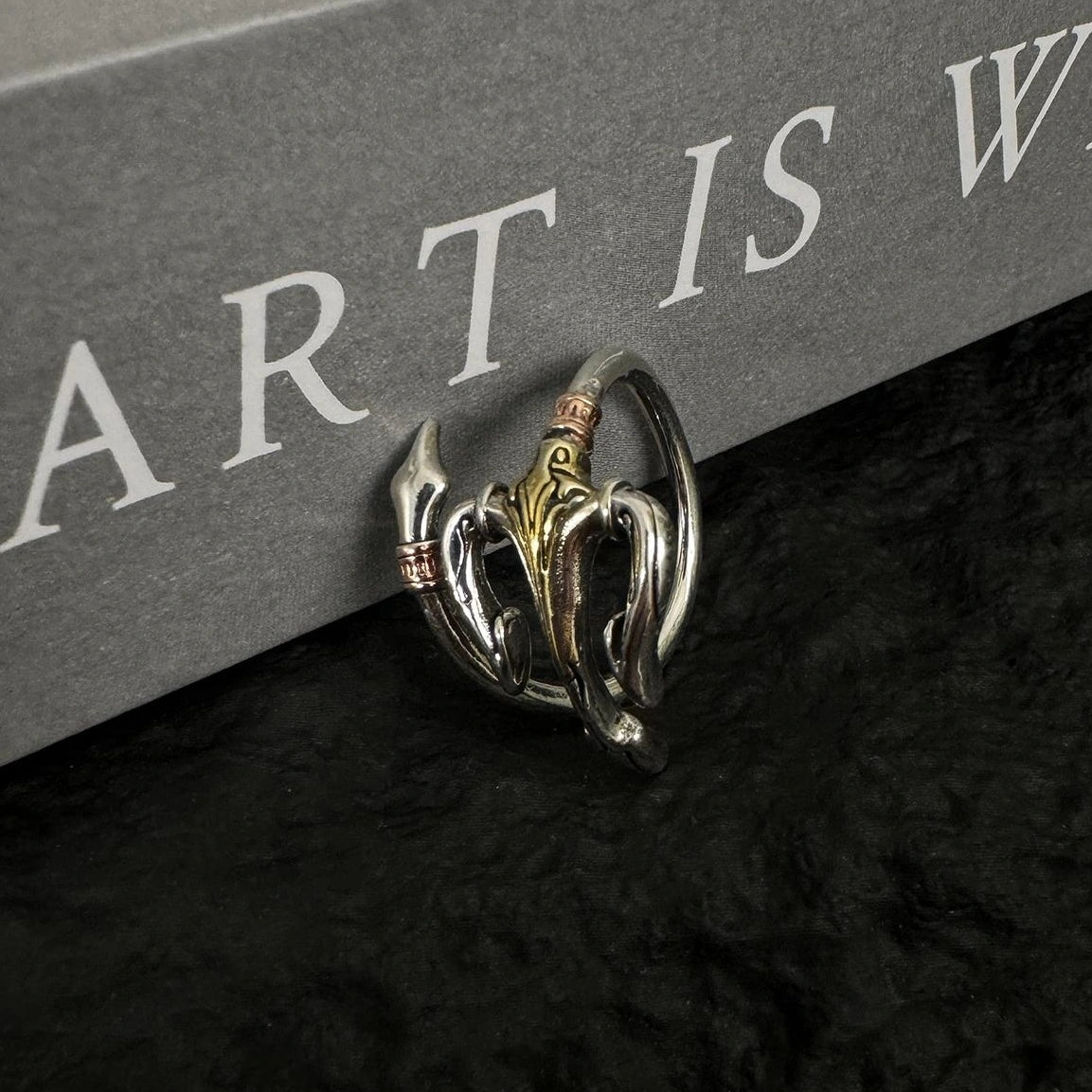 Accessories Adjustable Vintage Trident Ring