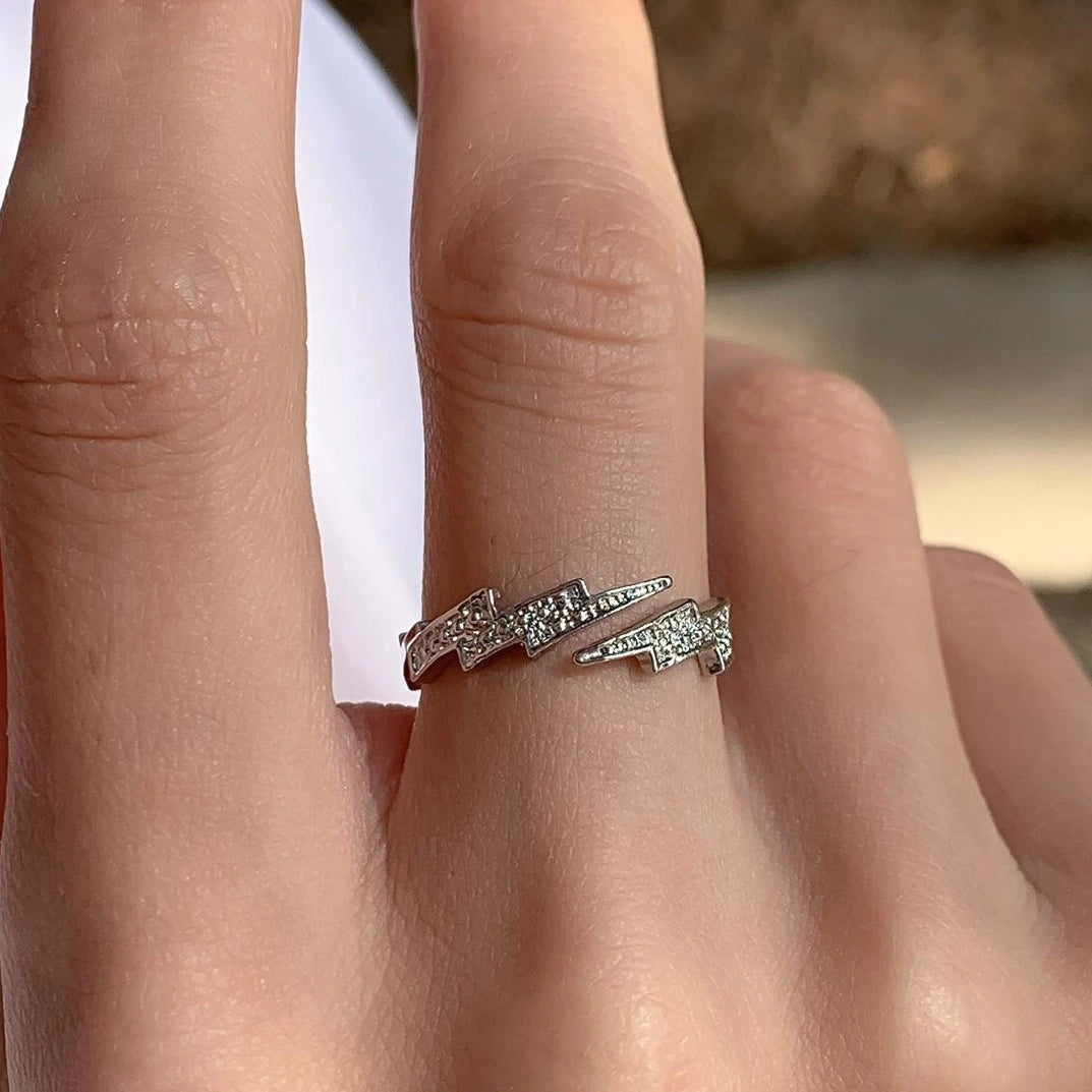 Accessories Adjustable Zirconia Lightning Ring