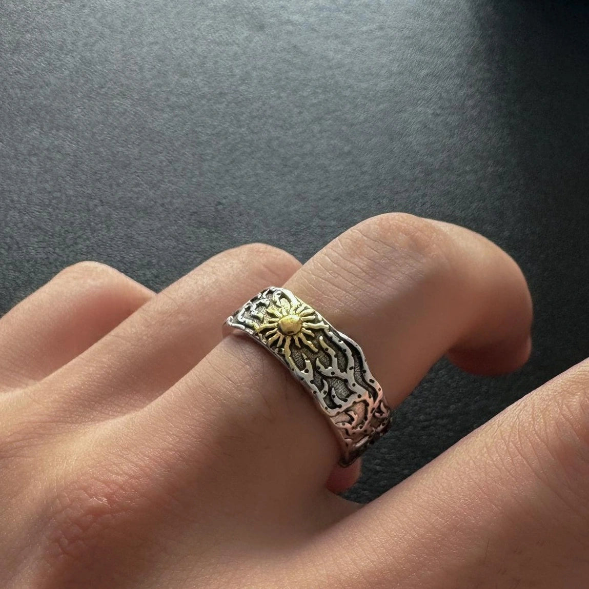 Accessories Antique Sun Adjustable Ring
