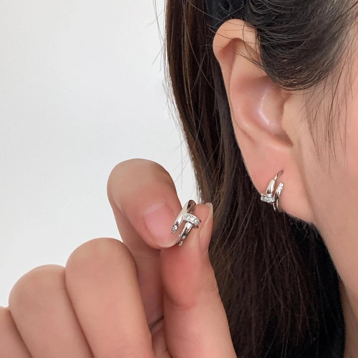 Accessories Artistic Diamond Stud Ear Cuff