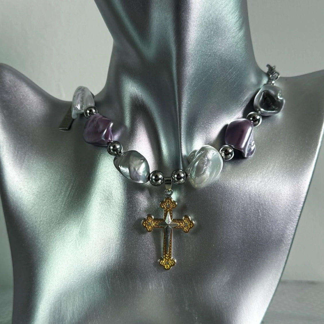 Accessories Asymmetrical Y2k Cross Pendant Necklace