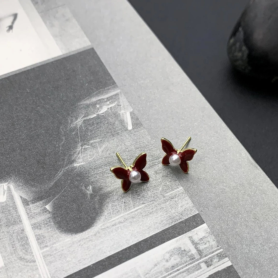 Accessories Autumn Pearl Butterfly Earrings