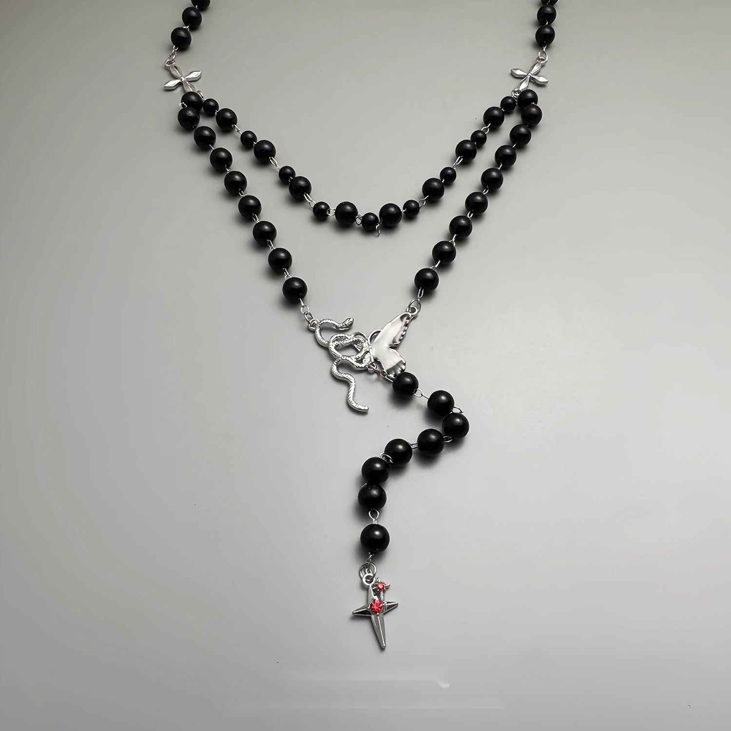 Accessories_Black_Beaded_Cross_Butterfly_Pendant_Choker_MISSTT
