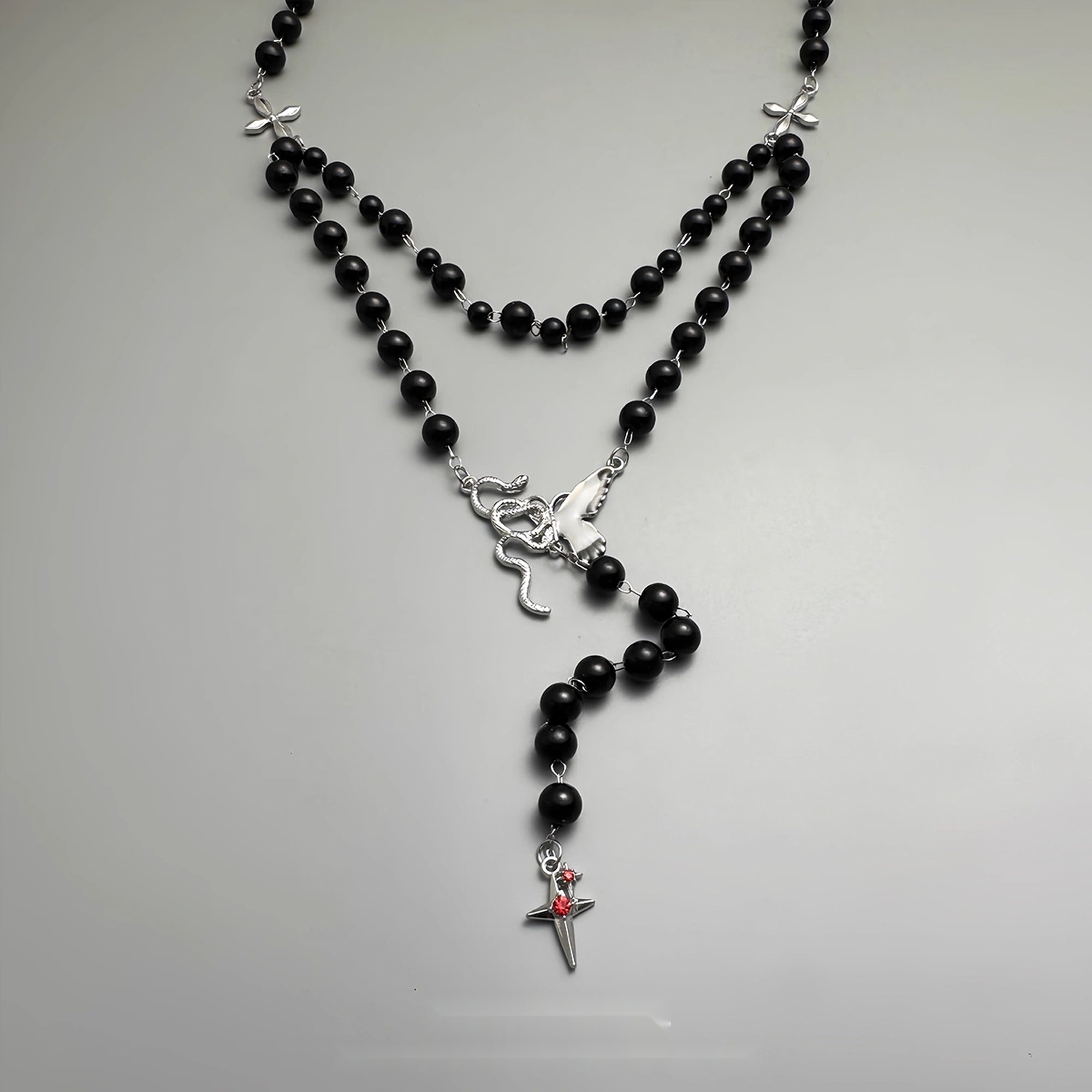 Accessories_Black_Beaded_Cross_Butterfly_Pendant_Choker_MISSTT