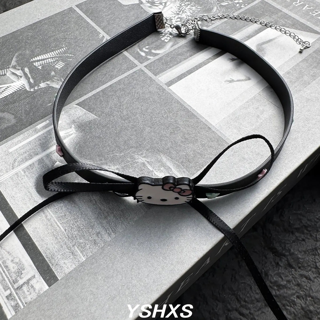 Accessories Black Bow Charm Choker With Colorful Star Accents