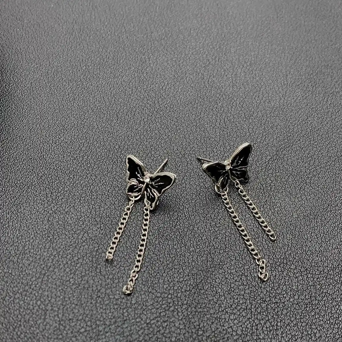 Accessories Black Butterfly Fringe Earrings