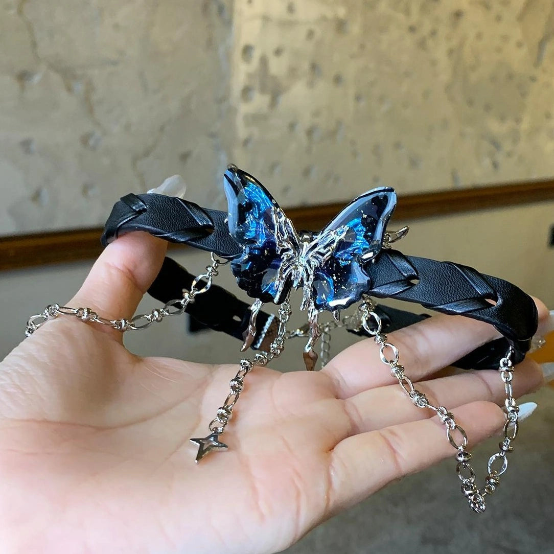 Accessories Black Ruffle Butterfly Choker