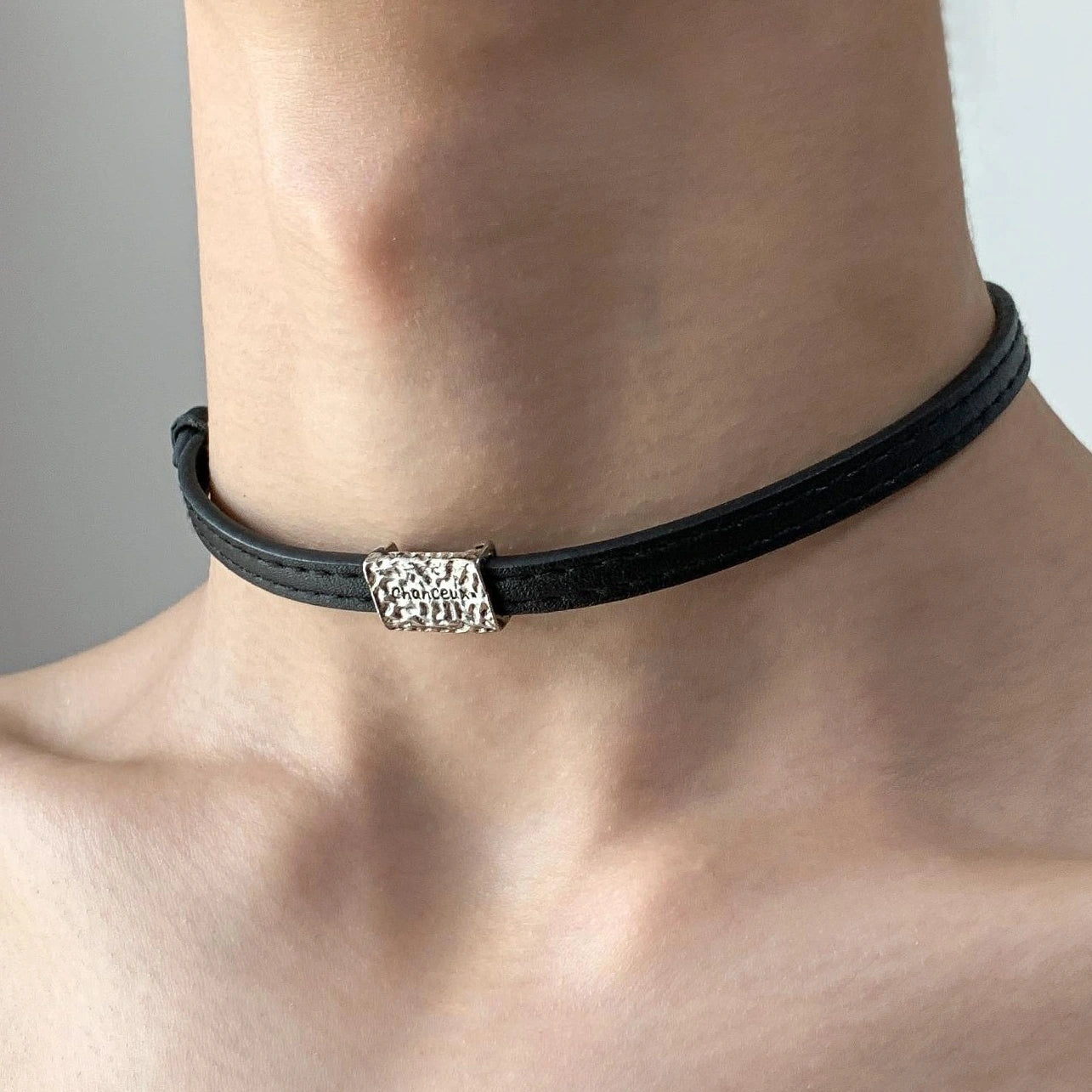 Accessories Black Square Choker Necklace