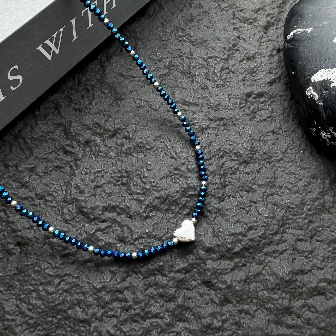 Accessories Blue Beaded Choker Necklace