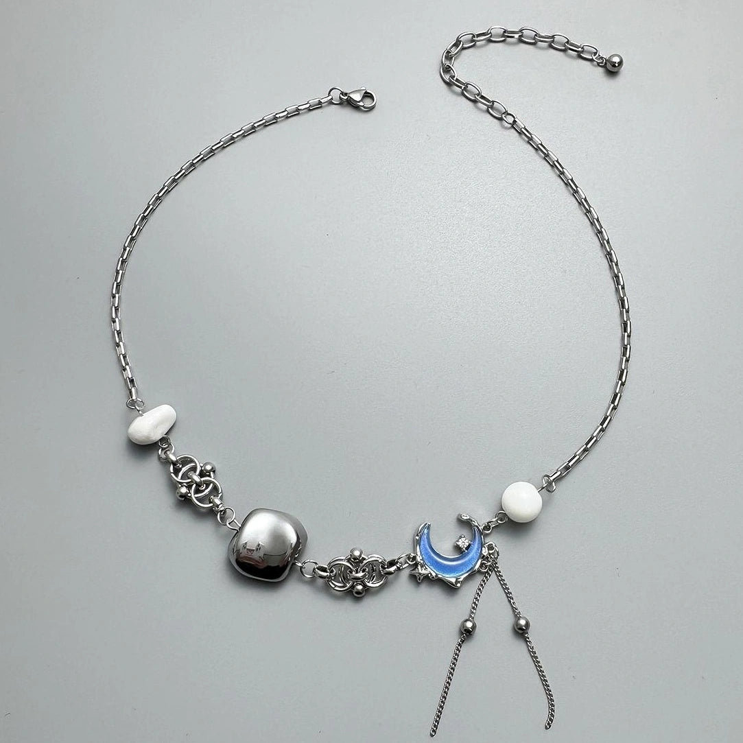 Accessories Blue Moon Fringe Stone Choker Necklace
