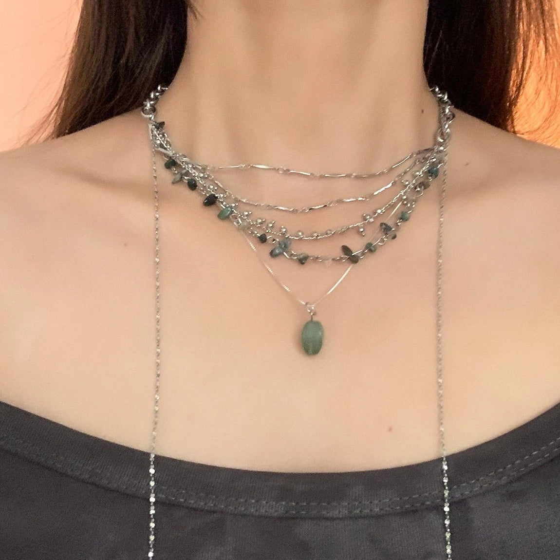 Accessories Bohemian Turquoise Multi Layer Fringe Pendant Necklace