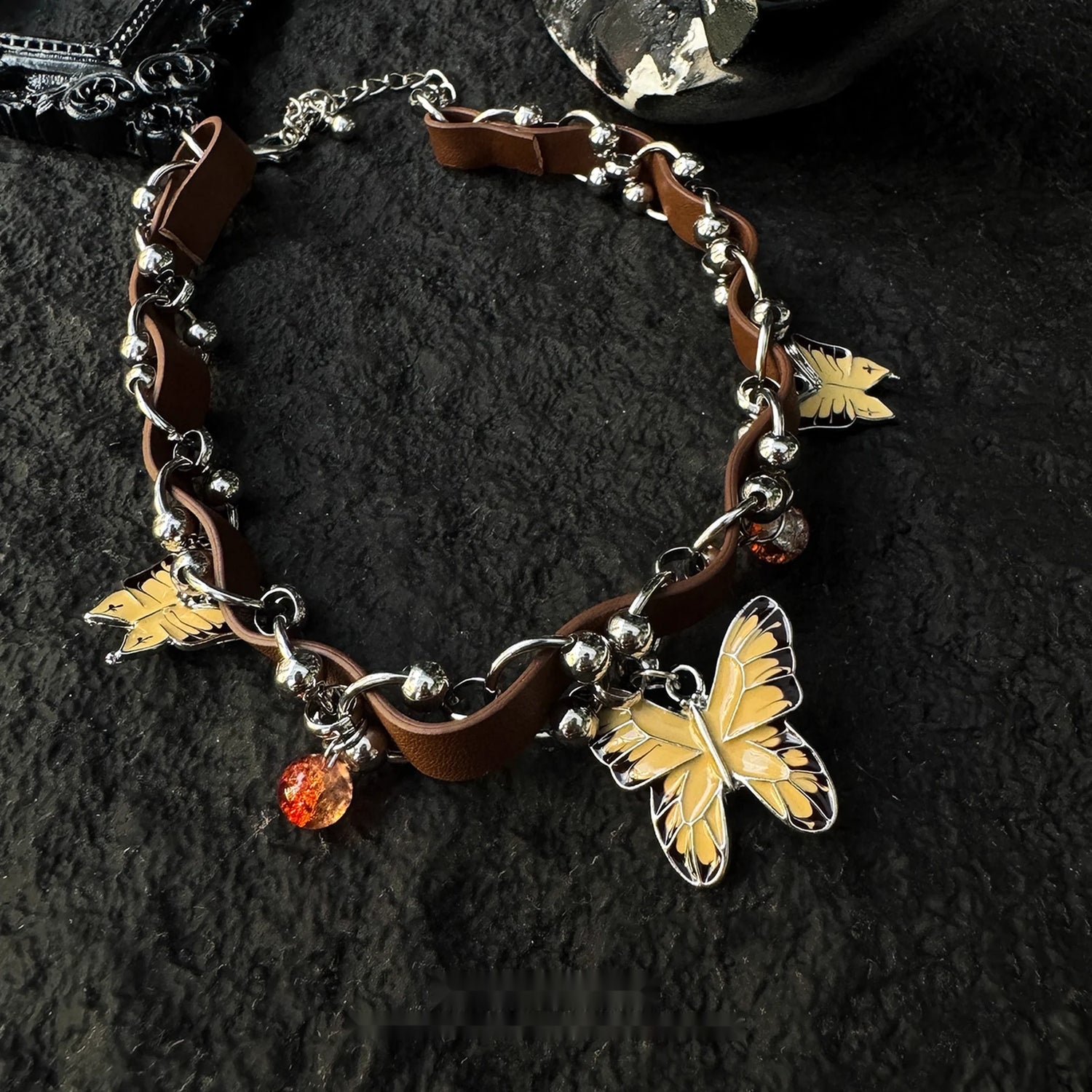 Accessories_Brown_Butterfly_Leather_Choker_Necklace_MISSTT