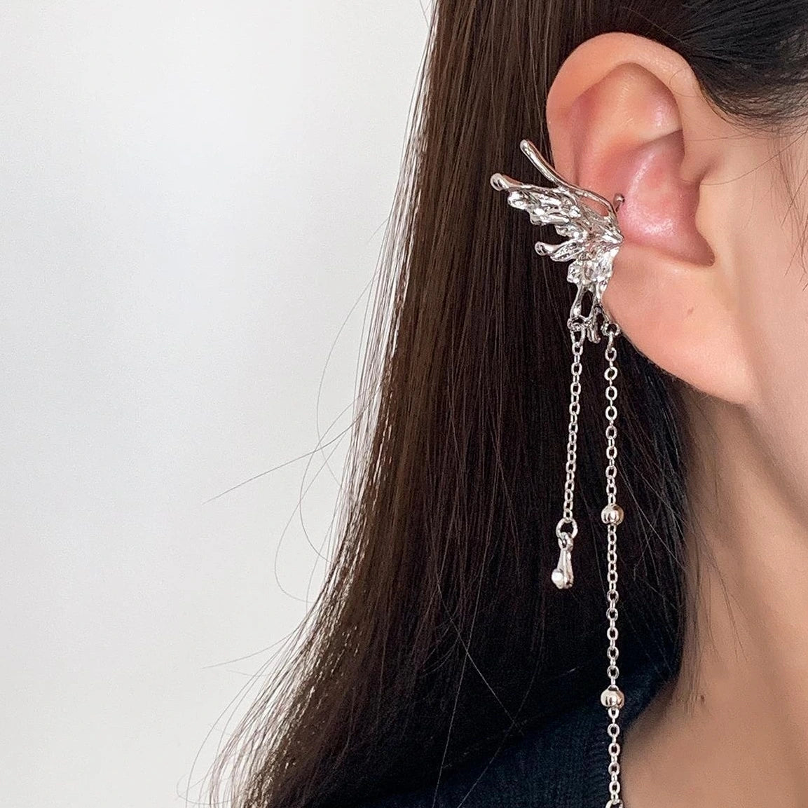 Accessories Butterfly Wing Tassel Ear Cuff