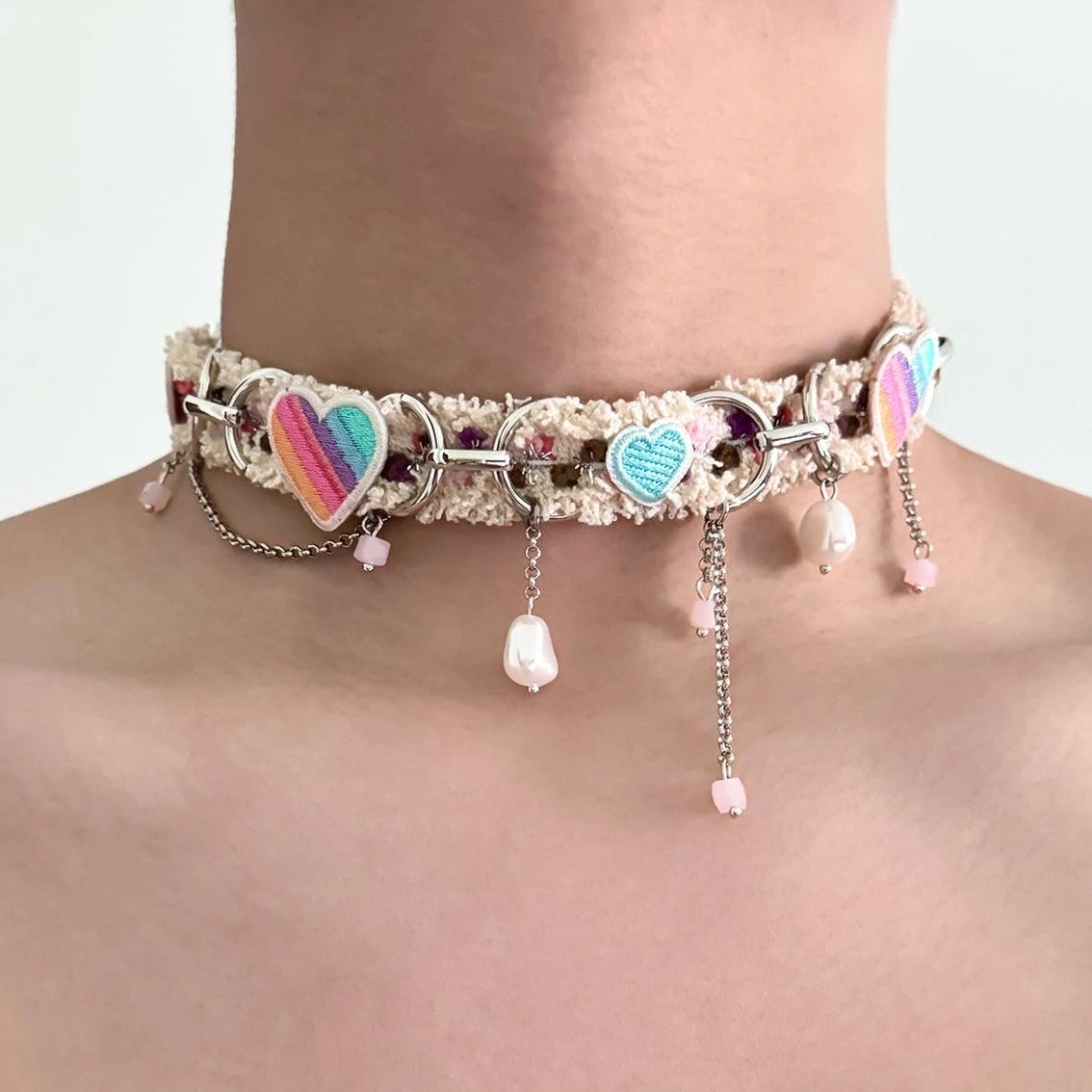 Accessories Colorful Heart Choker Necklace