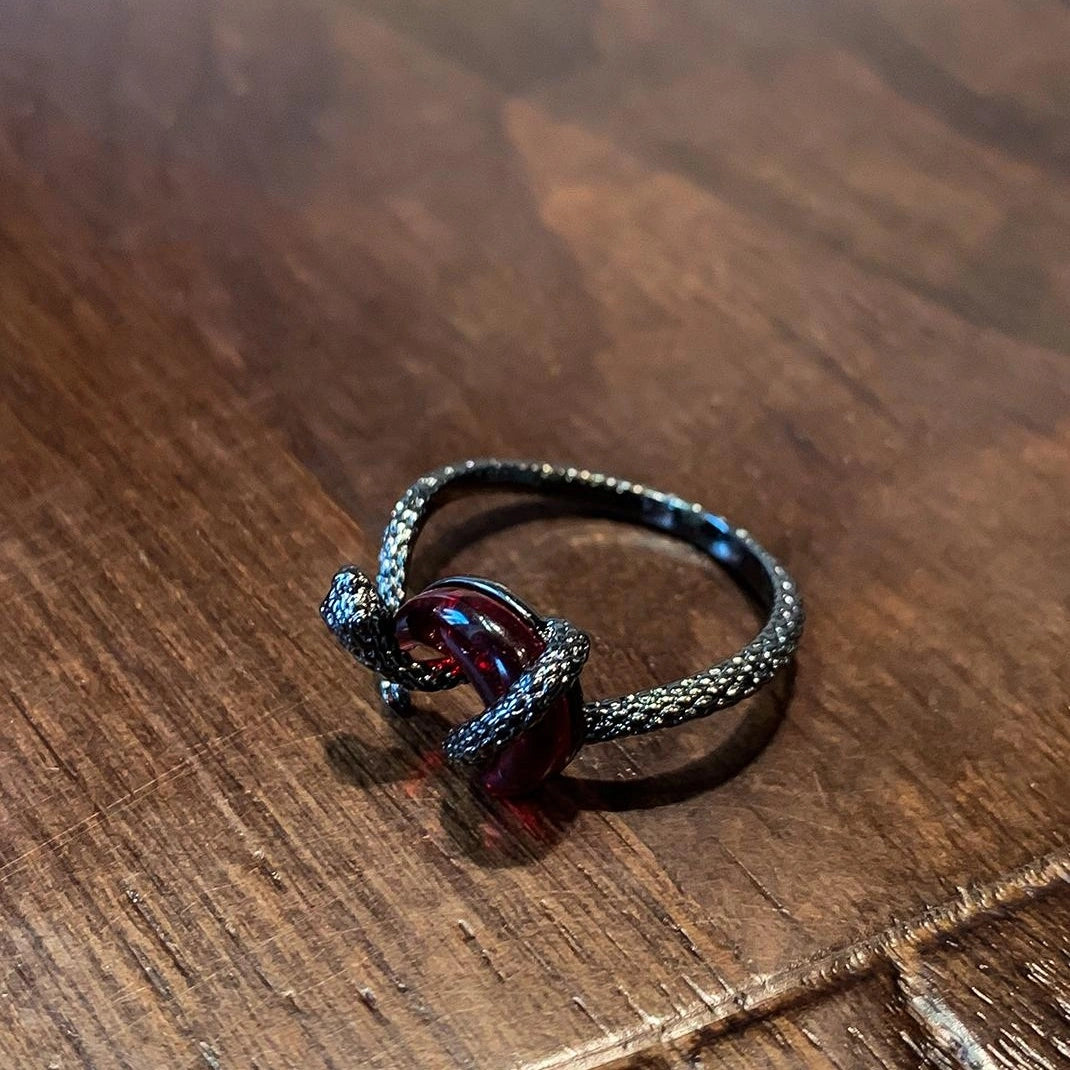 Accessories Crimson Serpent Crescent Ring