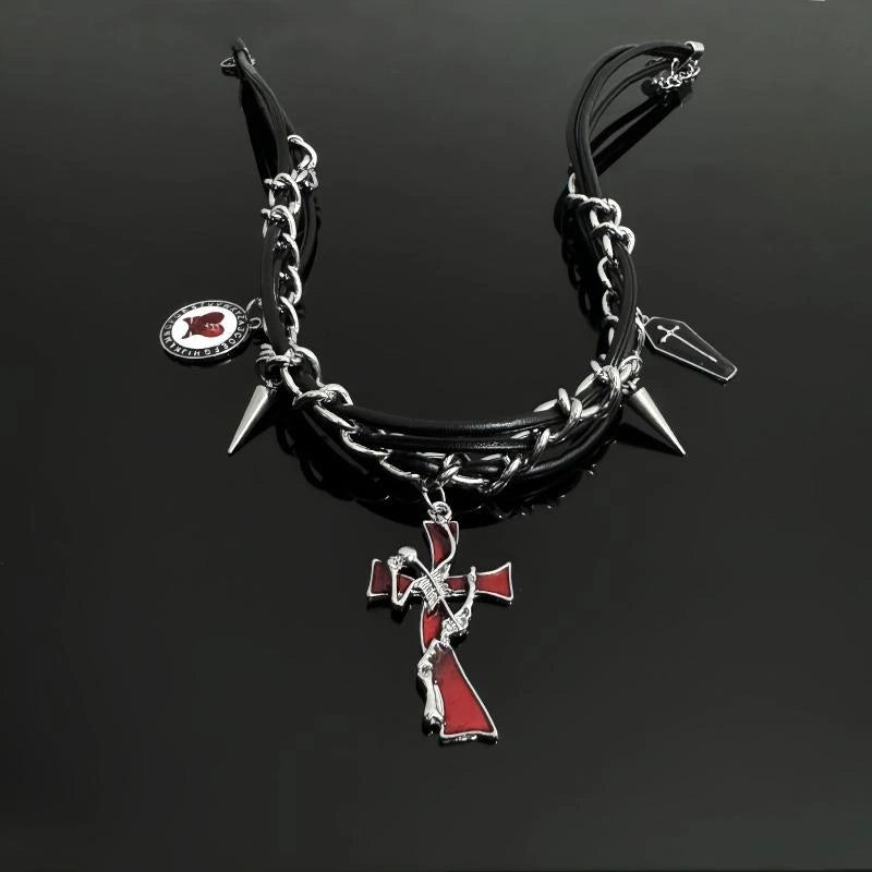 Accessories Cross Choker Necklace Punk Gothic Unisex