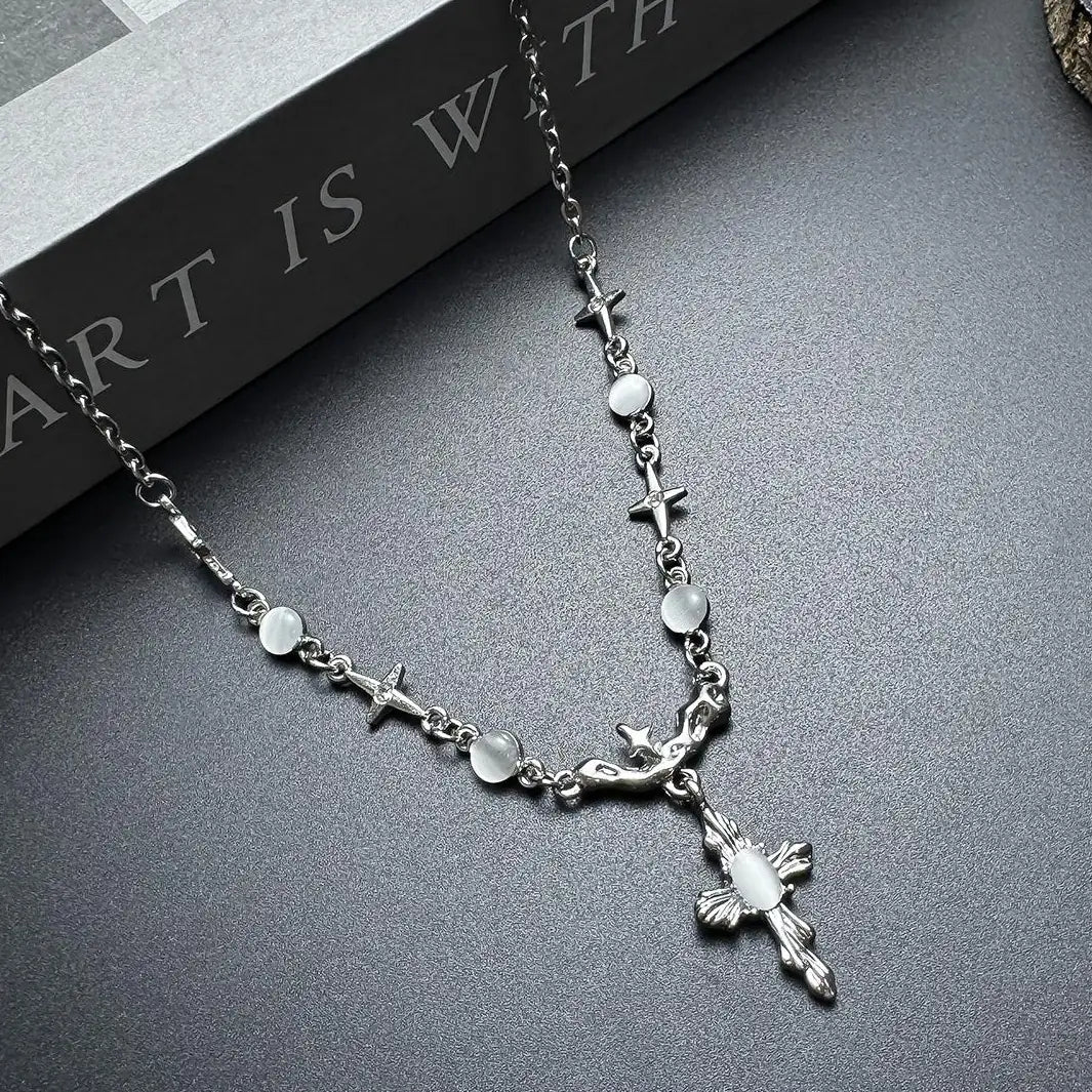 Accessories Cross Pearl Chain Necklace