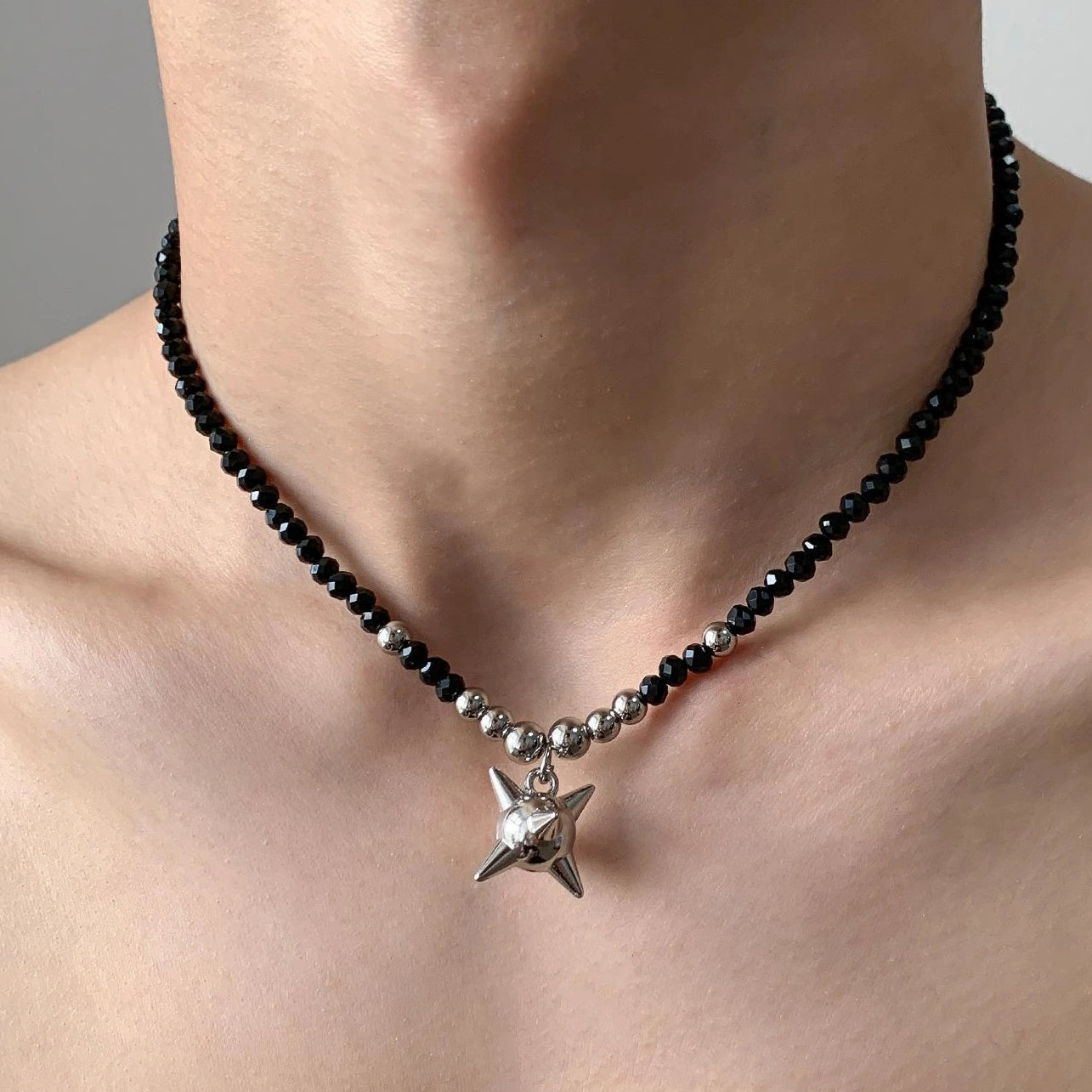 Accessories Crystal Bead Meteor Pendant Necklace