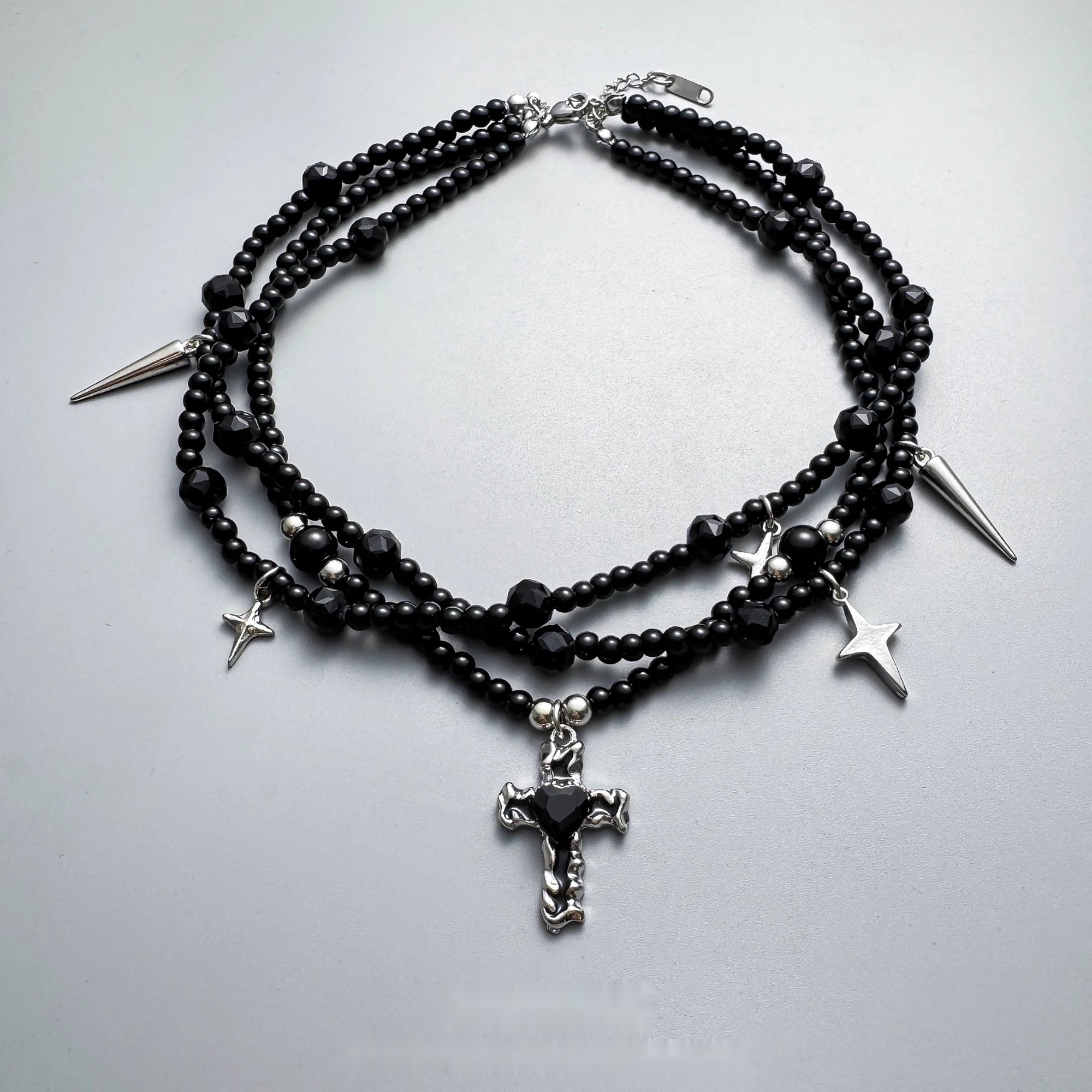 Accessories_Crystal_Cross_Multi_Layer_Fringe_Choker_Necklace_MISSTT