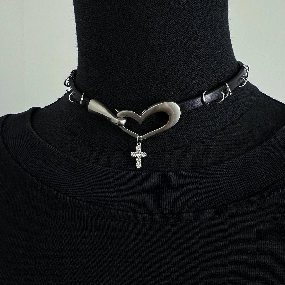 Accessories Crystal Heart Punk Choker