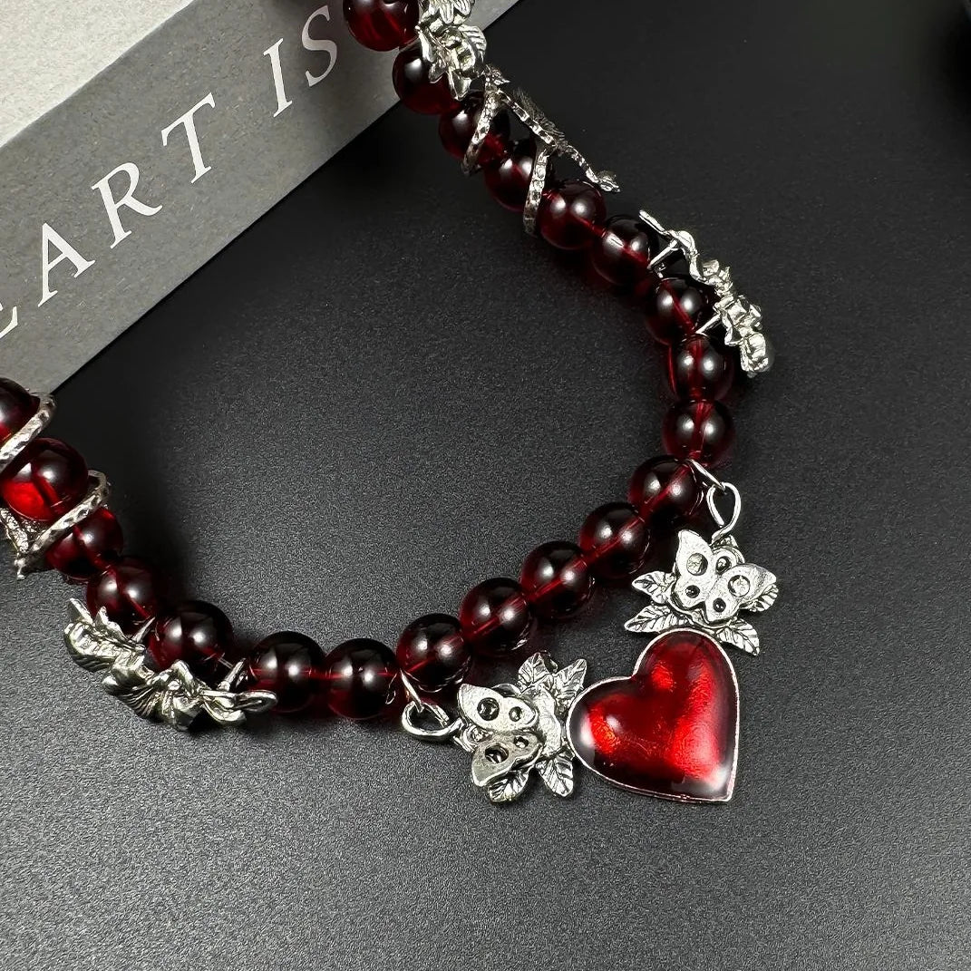 Accessories Crystal Heart Punk Choker Necklace