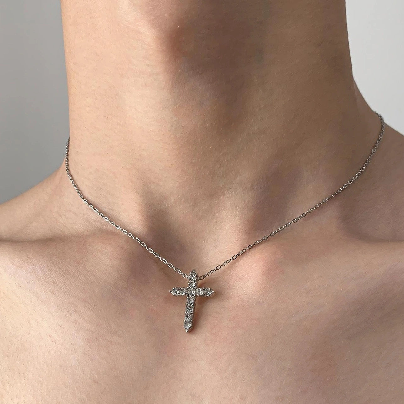 Accessories Cubic Zirconia Cross Pendant Necklace
