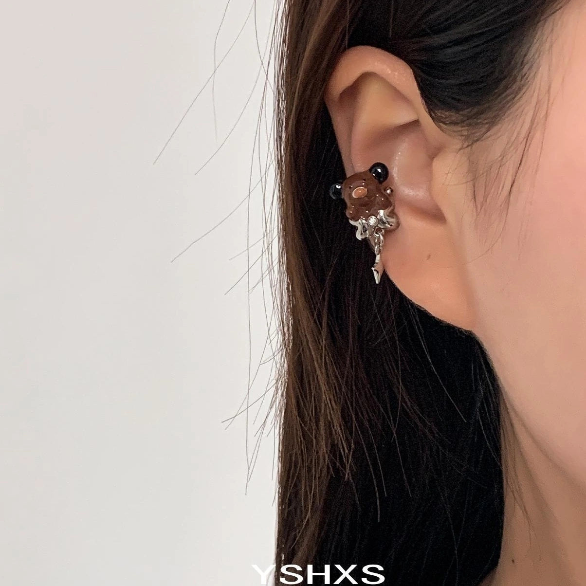 Accessories Cute Brown Bear Tassel Ear Clip